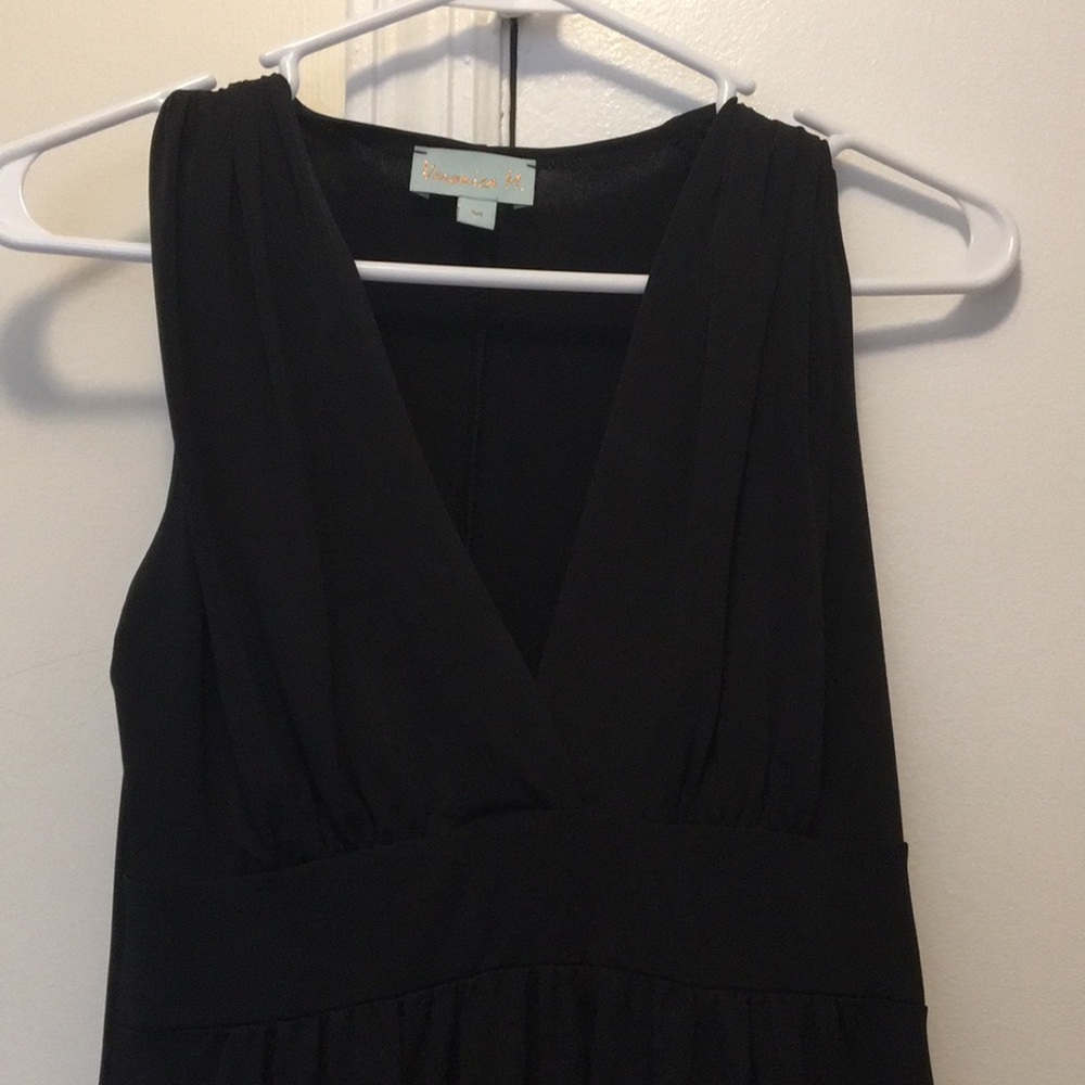 Black V-neck dress